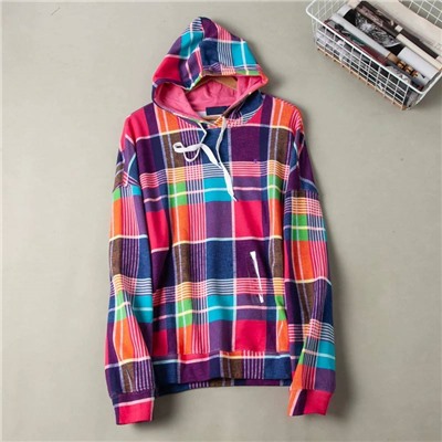 Женская толстовка худи в яркую клетку на флисе РАЛЬ*Ф Л