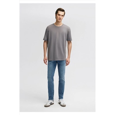 Mavi Stretch Gri Basic Tişört Loose Fit / Bol Rahat Kesim 0610136-80618