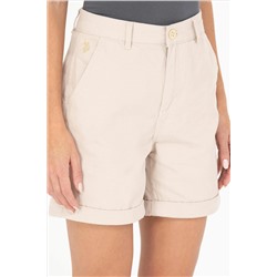 Kadın Bej Dokuma Şort