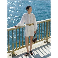 Очень красивая женская рубашка во французском стиле с вышивкой КИАБ*И