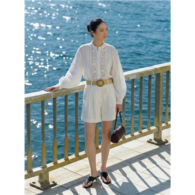 Очень красивая женская рубашка во французском стиле с вышивкой КИАБ*И