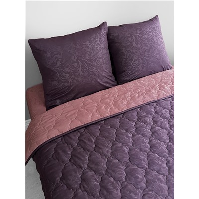 Комплект постельного белья с одеялом New Style КМ-025 баклажан-бордо