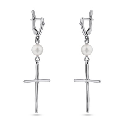 Серьги (жемчуг белый 8мм; покрытие античное серебро), Есть комплект