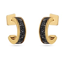 Серьги Галактика (кристаллы SW темно-серые; покрытие золото), Есть комплект