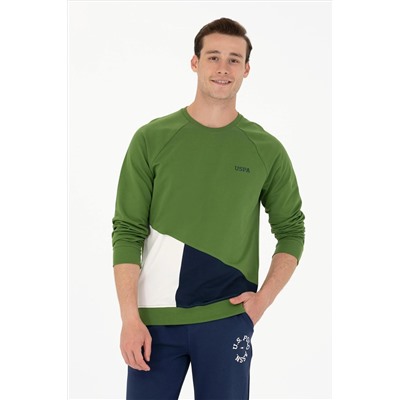 Erkek Yeşil Bisiklet Yaka Sweatshirt