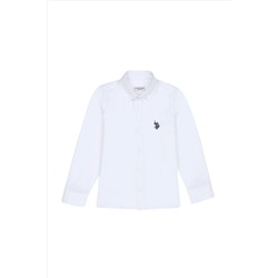 Erkek Çocuk Beyaz Uzun Kollu Basic Gömlek