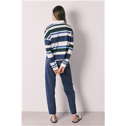 Pijama largo Hello Kitty algodón polo rayas