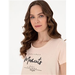 Bej Kısakollu Kapri Pijama Takımı
