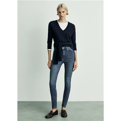 Jeans skinny tiro alto