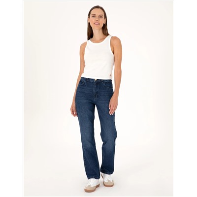 İndigo Straight Fit Jean Pantolon