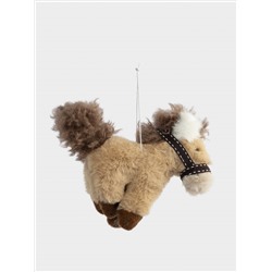 Игрушка елочная, 18 см, полиэстер, коричневая, Пони, Horse