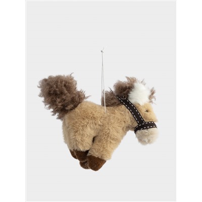 Игрушка елочная, 18 см, полиэстер, коричневая, Пони, Horse