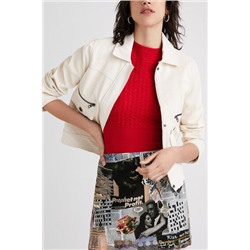 Chaqueta PU bolsillos