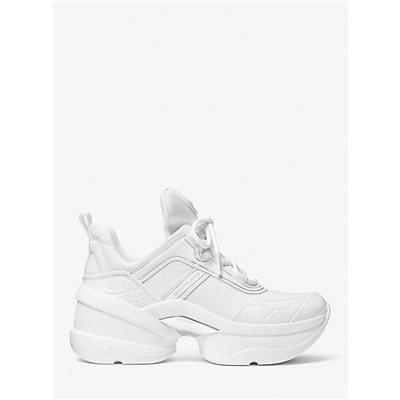 Michael Kors Outlet Olympia Mixed-Media Trainer