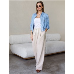 Свободные брюки из тонкого премиального футера с эластаном