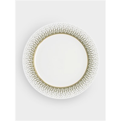 Сервиз чайный, 12 перс, 40 пр, фарфор F, бело-зеленый, с золотистым кантом, матовый, Virtus