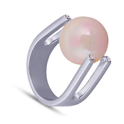 Кольцо (Майорка 14мм нежный персик; покрытие родий), Есть комплект