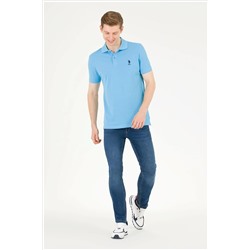 Erkek Turkuaz Basic Polo Yaka Tişört