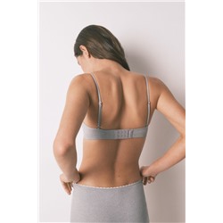 Top recto sin costuras canalé gris