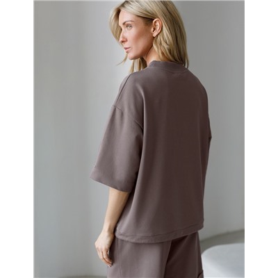 Футболка из эластичного футера с авторским принтом