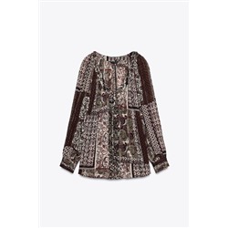 BLUSA ABALORIOS ESTAMPADA HILO METALIZADO