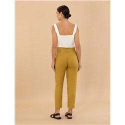 Yeşil Carrot Fit Keten Pantolon