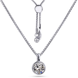 Кулон Теннис (кристаллы SW белые 8мм; покрытие родий) 70см, Есть комплект