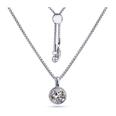 Кулон Теннис (кристаллы SW белые 8мм; покрытие родий) 70см, Есть комплект