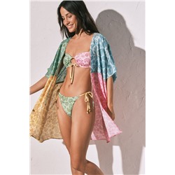 Túnica corta abierta estampado multicolor