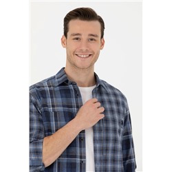 Erkek Mavi Uzun Kollu Gömlek