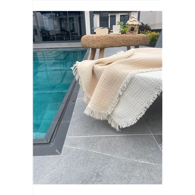 Mujo Home Collection Müslin Peştamal-banyo Havlusu-plaj Havlusu 90*200cm %100 Organik 4 Katlı Müslin