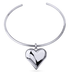 Колье-чокер Сердцебиение (4, 2см; покрытие родий) 42см, Есть комплект