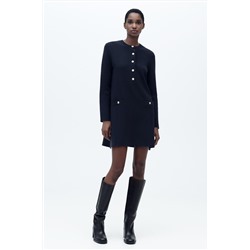 PLAIN KNIT MINI DRESS