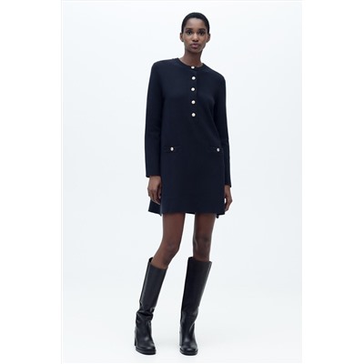PLAIN KNIT MINI DRESS