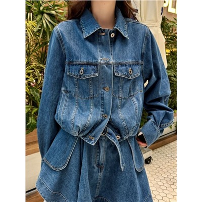 Джинсовая куртка  с лацканами    ЛОЕВ*Е 💛