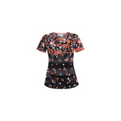 UA Artisan Flower Pewter Print Scrub Top