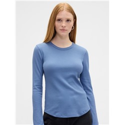 Waffle-Knit Crewneck T-Shirt