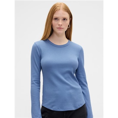 Waffle-Knit Crewneck T-Shirt