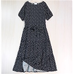 Нишевое ретро-платье с французским принтом в горошек