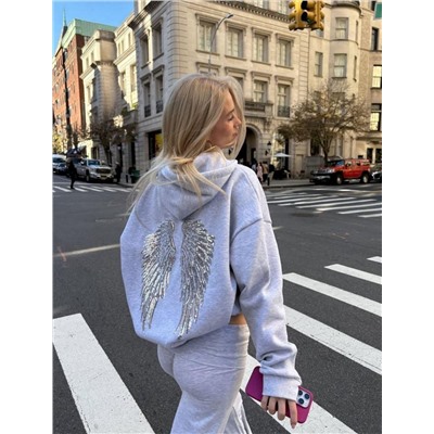 Женская толстовка с капюшоном / худи с переливающимися крыльями ДИО*Р