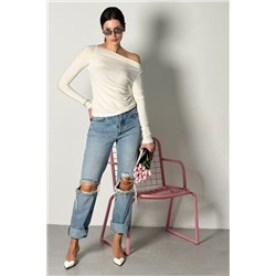 Лонгслив облегающий полупрозрачный с длинным рукавом