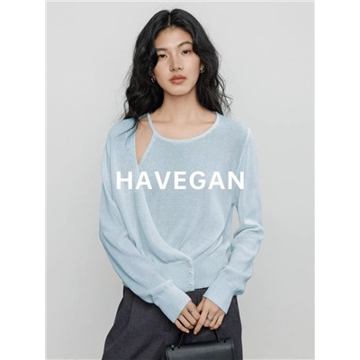 Лёгкая ассиметричная кофта из смесового льна (7 цветов)