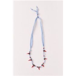 Collar tela cuentas chili