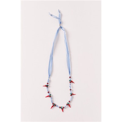 Collar tela cuentas chili