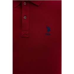 Erkek Plum Polo Yaka Basic T-Shirt