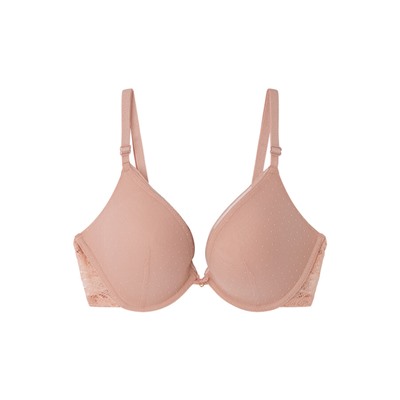 GORGEOUS Sujetador push up encaje tul rosa