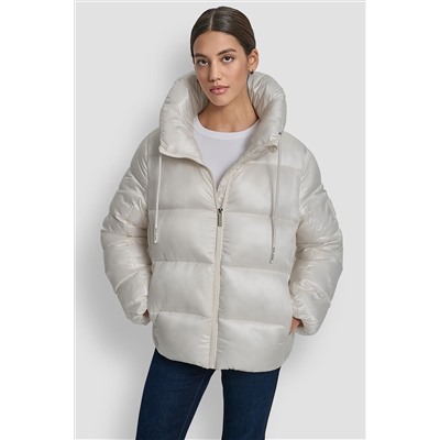 FUNNEL-NECK LIGHTWEIGHT PUFFER JACKET