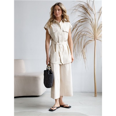 Кюлоты А-силуэта из легкого хлопкового поплина