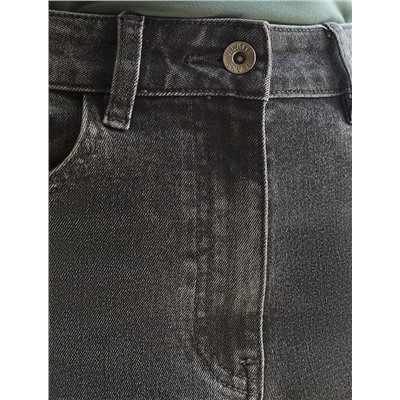 Джинсы классические с декоративной стиркой из эластичного денима