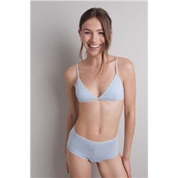 Sujetador triangular algodón copas extraíbles azul